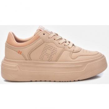 Refresh 171328 Zapatillas Deportivas para Mujer con Plataforma de 5cm y Cierre de Cordón en Color Nude