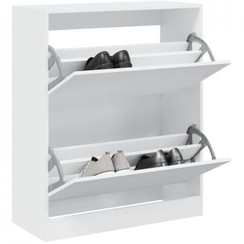 Zapatero de madera multicapa blanco 80x34x96,5 cm