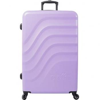 Maleta Trolley Grande Morado Totto Bazy, Diseño Aerodinámico, 120L, Rígida, 51.8 x 78.8 x 30 cm, Alta Resistencia a Impactos, Ruedas