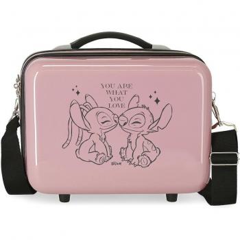 Neceser Disney para niños ABS Stitch You love adaptable rosa