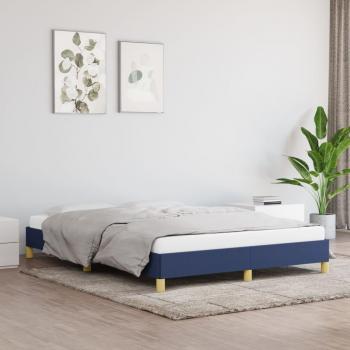 Cama solar sin colchón azul 140x200 cm en tela con estructura de cama de tela gris taupe azul 140x200 cm Vidaxl Azul