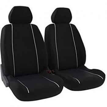 Funda de Asiento Universal Delantero CARAUTO San Diego - 2 Asientos - Malla Poliester Negra, Antideslizante y Lavable