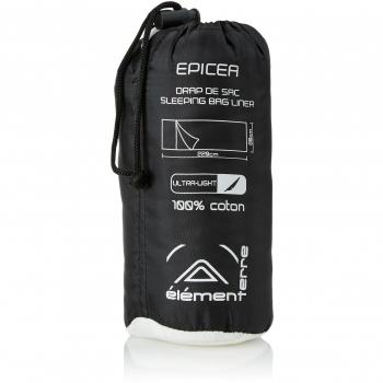 Elementerre EPICEA - Cotton Sleeping Bag with Hood, White, Size 220 x 85 cm