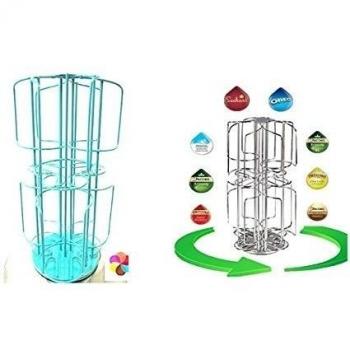 Carousel-/Carrusel de T de Disc Soporte, 2niveles por eso también válido para 6Variedades para 48t de discos 2bahías también para mayor T de Dics nutztbar Soporte para cápsulas de café, color turquesa