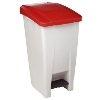 Papelera móvil a pedal 60 litros con tapa amarilla Rossignol