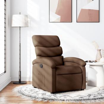 Sillón reclinable de tela marrón Vidaxl