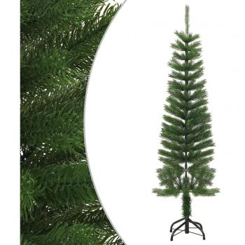 Árbol de Navidad Artificial Estrecho con Soporte PE, Dimensiones 120 x 41 cm, 150 x 46 cm, 180 x 50 cm, Color Verde