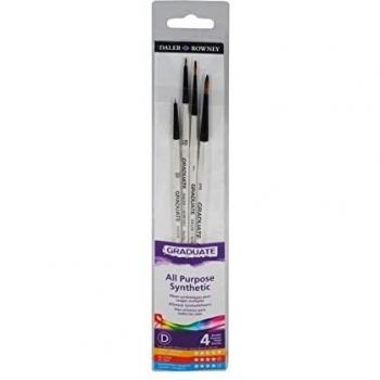 Daler Rowney Graduate Estuche Pinceles Mango Corto 4 Pinceles Sintéticos
