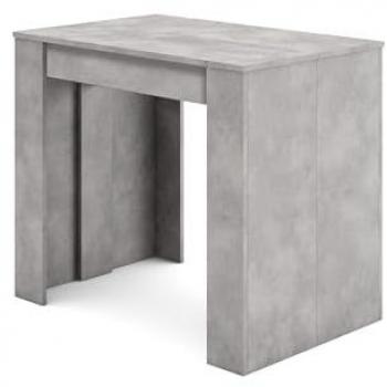 Mesa Consola Extensible Moderna de Cemento para Comedor y Cocina - 222 cm, hasta 10 comensales