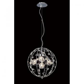 Lámpara colgante Sorrento Cylinder 3 bombillas cromo pulido / cristal
