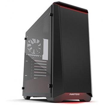 Phanteks Eclipse P400S Tempered Glass Midi-Tower Negro, Rojo carcasa de ordenador