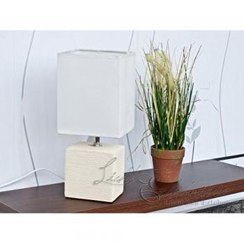 Lámpara de Mesa Cerámica Crema E14 Tela Orlando Rabalux