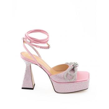 Chic Pink Leather Platforms - EU37/US7, Mach & Mach Pink Leather Wedge Platforms - Size 4 UK, MACH & MACH High Heel Sandals - Size 7 US