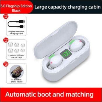 Auriculares TWS Mini Inalámbricos Bluetooth 5.0 Deportivos IPX7 Impermeables con Sonido Estéreo HiFi y Batería de 2000 mAh