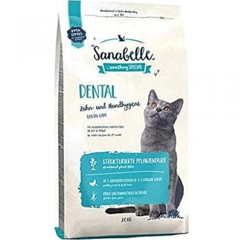 Sanabelle Dental | Comida Seca para Gatos Adultos De Todas Las Razas | Cuidado Dental y Higiene Oral con Ave - 2 kg