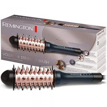 Remington Volume & Straight CB7A138 - Cepillo Alisador, Cerámica, Tecnología Antiestática, Crea Volumen, Negro y Rosa