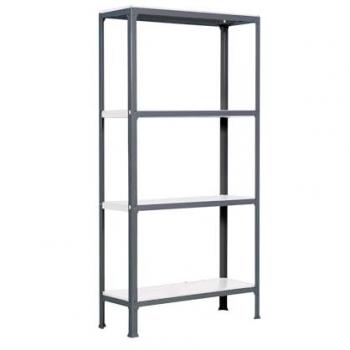 Estantería Metálica Simon Rack SIMONHOME CLICK PLUS 4/300 ANTRACITA/BLANCO, 1600x1000x300 mm, 4 Baldas, 150 kg de Punto Flexión