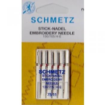 Estuche de 5 Agujas para Bordado Schmetz 130/705H-E - Tamaño 75/11