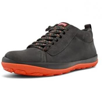 Botines de hombre Camper Peu Pista GM con suela Michelin y membrana GORE-TEX, color gris oscuro y naranja, talla 43