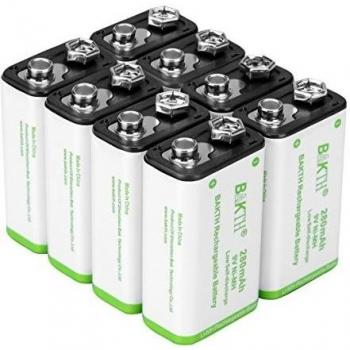 BAKTH 280mAh 9 Voltio de NiMH Pilas Recargables se Aplica a Micrófono Inalámbrico, Alarmas de Humo, Tabla Universal, Control Remoto y Dispositivos Médicos