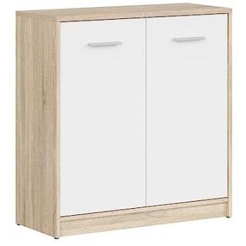 Aparador 2 puertas estratificado beige y blanco
