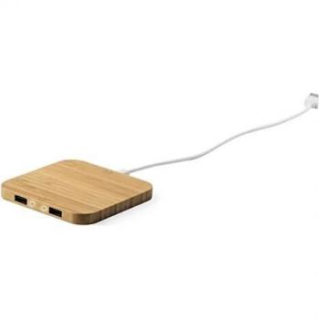 Cargador Inalámbrico Qi para Smartphones de Bambú Natural 146542