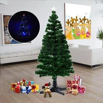 Arbol de Navidad Luces LED Arbol Artificial Nevado Hoja Verde Estrella 3 Modelos