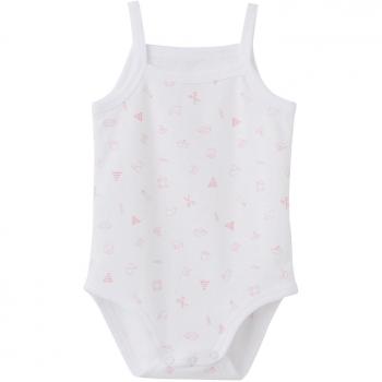 VERTBAUDET Lote de 3 bodies de tirantes finos con motivo marinero Colección Bio bebé Rosa Palido 6M - 67CM