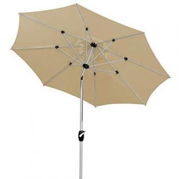 Schneider Sombrilla Venecia Natural, Redonda, 270 cm, 683-02, Estructura de Aluminio, Revestimiento de poliéster, 4,9 kg