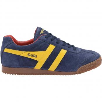 Gola Harrier Women's Suede Sneakers in Navy Sun Red