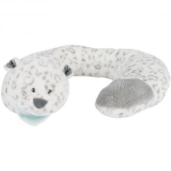 Nattou Almohada para cuello Leopardo Lea, Loulou, Lea e Hipólito, A partir de 3 meses, 24 × 27 × 13 cm, Blanco/Gris