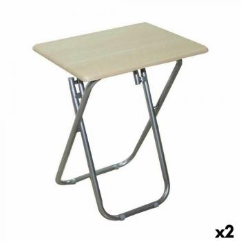 Mesa Auxiliar Plegable de Madera Confortime 66 x 38 x 48 cm (2 Unidades)