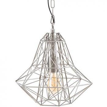 Lámpara de Techo Geométrica 30 x 30 x 36 cm Metal Plata - Diseño Moderno