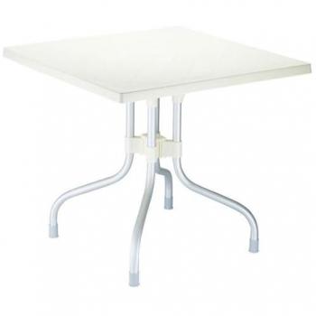 Mesa Jardín Garbar Ares 80x80 Beige, Cuadrada, Interior y Exterior, Dimensiones: 80 x 80 x 75 cm