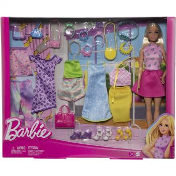 Muñeca Barbie con 29 accesorios de moda y ropa Looks de moda