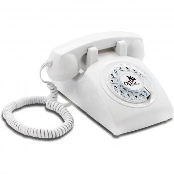 Teléfono Fijo Retro Vintage con Disco rotativo y Timbre metálico Creado por Opis Technology en Alemania - El Opis 60s Cable al Estilo de los Antiguos aparatos de los años Sesenta