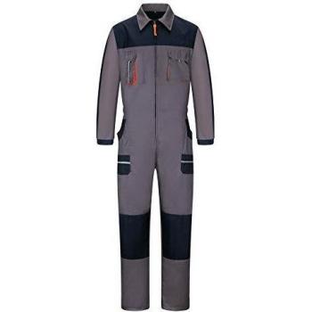 yukirtiq Mono de Trabajo de Hombre de Manga Larga con Rodilleras Puños y Cintura con Elástico, Pantalones con Peto de Trabajo para jardín y Garaje