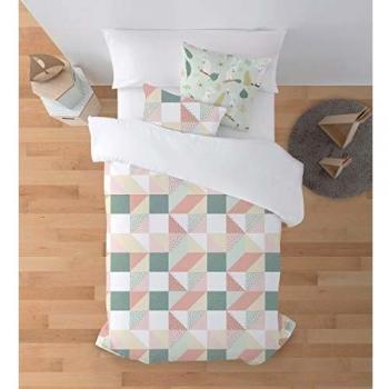 DECOLORES - Funda nórdica de algodón percal de 175 Hilos - Cama de 90 x 190/200 cm | Chloe - Geométrico