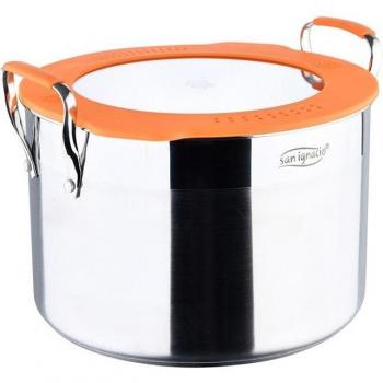 San Ignacio Cassel Batería de Cocina 5 Piezas en Acero Inoxidable con Sartenes Daimiel de 18/22 cm y Grill de 28x28 cm en Aluminio Forjado