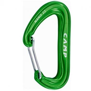 Mosquetón Camp NANO 22 (Verde) - Mosquetón ultraligero para escalada