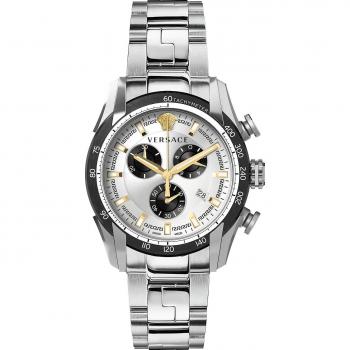 Versace V-Ray Chronograph Stainless Steel Bracelet Watch, Gray male, Size: ONE SIZE