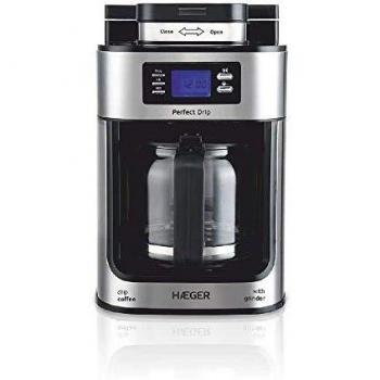 Haeger Perfect Drip Cafetera de Goteo con Molinillo 1.2L 1050W Pantalla LCD Temporizador 24h