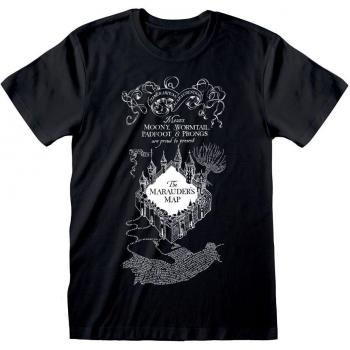 Camiseta de Manga Corta Harry Potter Mapa del Merodeador Talla L