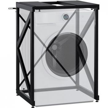 Estante para Lavadora Caleb - Soporte de Acero Negro para Dos Electrodomésticos