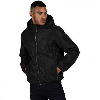Regatta Ladomir-Chaqueta Forrada, Ligera, Impermeable con Costuras Selladas Y Capucha Jackets Waterproof Shell, Hombre, Black, XXXL
