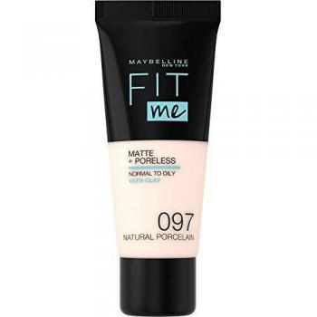 Maybelline New York, Base de Maquillaje que Calca a tu Tono Fit me! Mate y Afinaporos, Color: 097 Natural