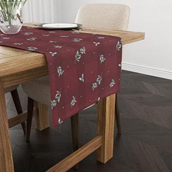 Camino de Mesa Terciopelo Red Christmas 1 Multicolor Navidad, 50x145 cm, Tejido 100% poliéster 300 grs