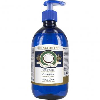 Marnys Aceite de Coco 500ml con Dispensador - Puro, Vegano, Hidratación Profunda para Cuidado Facial Diario