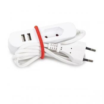 Perel Base MÚLTIPLE con 1 Toma Euro Y 2 Puertos USB