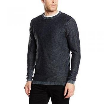 JACK & JONES jjorWISH KNIT CREW NECK-Jersey Hombre,  
 Negro